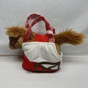 Unipak Karimee Soft Red Purse with Brown Plush Pony Horse 8"